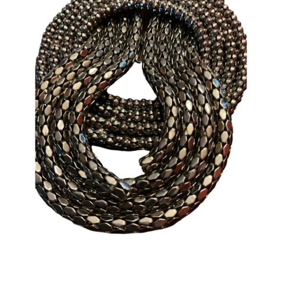 Multi-Strand Knot Statement Necklace By Express Gunmetal Tone - Picture 6 of 6